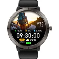 INF GPS Smartwatch mit Multi-Satelliten, AMOLED & Bluetooth Anruf Schwarz