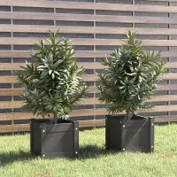 vidaXL "2026 Promotion" Hochbeet - Pflanzkübel - 2 Stk. - Blumenkasten - Grau 31x31x31 cm - Massivholz Kiefer - Beete CC27449