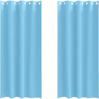 vidaXL Verdunkelungs-Vorhänge mit Ringen 2 stk. Himmelblau Polyester