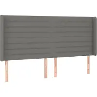 Syfax Kopfteil mit Ohren Dunkelgrau 203x16x118/128 cm Stoff