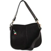 Florence Leder Tasche Schultertasche Umhängetasche schwarz OTM104S