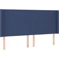 Syfax Kopfteil mit Ohren Blau 203x16x118/128 cm Stoff