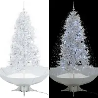 Syfax Schneiender Weihnachtsbaum mit Schirmfuß Weiß 190 cm