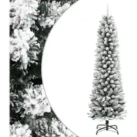 Syfax Künstlicher Weihnachtsbaum Schlank mit Schnee 210 cm PVC & PE