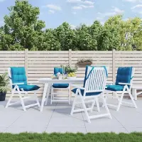vidaXL Möbel Niedriglehner-Auflagen 4 Stk. Hellblau Oxford-Gewebe - Gartenmöbelauflagen 377684