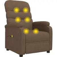 vidaXL Möbel Massagesessel Braun Stoff - Massagesessel CLORIS4080266