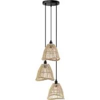 HOME DELUXE Hängeleuchte aus Rattan FELIA - Beige | Boho Hängeleuchte, Rattan Pendelleuchte, natürliche Beleuchtung