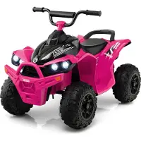 Costway 12V Elektro Kinderquad, Elektroquad mit 2,2/4,3 KM/H Geschwindigkeit, Elektro Quad für Kinder 3-8 Jahren (Rosa)