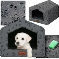 PillowPrim Hundehütte für Zuhause R2 – 55x60x46 cm – Komfortables Hundebett mit Kissen – Leicht & Pflegeleicht |