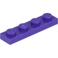 LEGO 1x4 Platte 3710 - 50 Stück Dunkles Lila