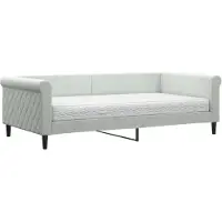 vidaXL Tagesbett mit Matratze Hellgrau 100x200 cm Samt