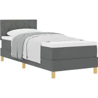 Syfax Boxspringbett mit Kissen Dunkelgrau 80 x 200 cm Stoff