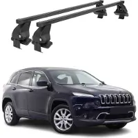 Menabo Dachträger für Jeep Cherokee KL 2014-2018 Pre-FL 50kg Stahl Schwarz 2x
