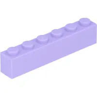 LEGO 50 Stück 3009 Stein Brick 1x6 Part Basic Steine 50 Lavendel