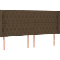 Syfax Kopfteil mit Ohren Dunkelbraun 183x16x118/128 cm Stoff