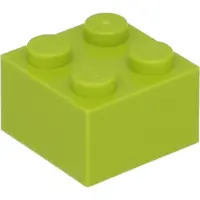 LEGO : 100x Stein 2x2 in Limettengrüm