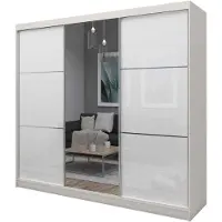 Beautysofa Schrank mit Schwebetüren VIVA 240cm - Kleiderschrank mit Schubkasteneinsätze & Kleiderstangen (Kaschmir)
