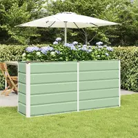 vidaXL "Schlussverkauf" Pflanzkübel im Garten - 1 pc - Blumenbeet/Gartenbeet - Grün 160x40x75 cm Stahl C13566