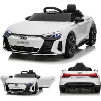 FCH Audi RS e-tron GT Kinderauto Kinder Elektroauto 12V mit Musikbreitem Sitz, verstellbarem Sicherheitsgurt Weiß