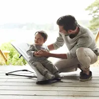 WYCTIN Babywippe Schaukel Babyschaukel Schaukelsitz Babysitz Hoehenverstellbar Grau