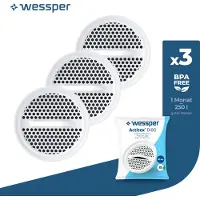 Wessper Disc Filter für Trinkflasche und Kanne, Ersatz für Aquaphor Standard, Brita Classic, Dafi Classic Filterkartusche - 3 Stück