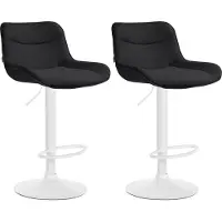 CLP 2er Set Barhocker Vonore Stoff chrom - grau