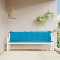 vidaXL Möbel Gartenbank-Auflagen 2 Stk. Hellblau 200x50x7 cm Oxford-Gewebe - Gartenmöbelauflagen &49455
