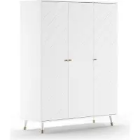 Furnlux Classic FURNLUX Kleiderschrank Billy White 150cm / Hauptfarbe: Weiß / Abmessungen: 150 x 59 x 201 cm