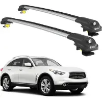 TURTLE DACHTRÄGER AIR-1 INFINITI QX70 S51 2013 - 2024 (Raised Rails) , Silber