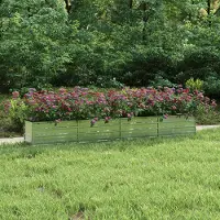 vidaXL "Rabatt" Garten-Hochbeet/Pflanzgefäß/Pflanzkübel - 320x40x45 cm Verzinkter Stahl Silber - Beete CC7851