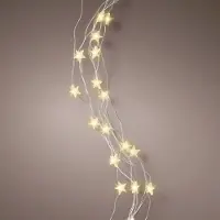 Spetebo 3.06 Bündel Lichterkette mit Sternen - 64 LED / 90 cm - Batterie / Timer für Innen