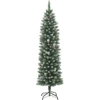 vidaXL "Winteraktion" Künstlicher Weihnachtsbaum mit Ständer Schlank 180 cm PVC - Weihnachtsgirlanden CC14879