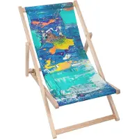 Dreamroots Liegestuhl klappbar Holz,Buchenholz bis zu 130kg,Sonnenliege klappbar mit 3-stufiger Neigungsregulierung der Rückenlehne,TurquoisePaintBrus