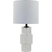 HOME DELUXE Große Tischlampe aus Glas YUKI - Transparent | Tischleuchte Schreibtischlampe Nachttischlampe