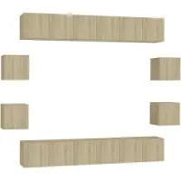 vidaXL 10-tlg. TV-Schrank-Set Sonoma-Eiche Holzwerkstoff