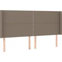 Syfax Kopfteil mit Ohren Taupe 183x16x118/128 cm Stoff