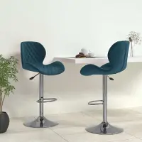 vidaXL "im Angebot" Barhocker 2 Stk. Blau Samt - Barhocker CC12707