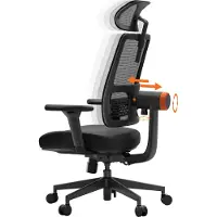 NEWTRAL H003 Ergonomischer Bürostuhl, Hochlehniger Schreibtischstuhl mit einzigartiger adaptiver Lendenwirbelstütze, Verstellbarer Kopfstütze