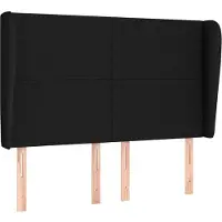 Syfax Kopfteil mit Ohren Schwarz 147x23x118/128 cm Stoff