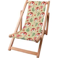Dreamroots Kinder Liegestuhl klappbar Holz, bis zu 130 kg, Sonnenliege klappbar mit 3-stufiger Neigungsregulierung der Rückenlehne, Tiger Pattern