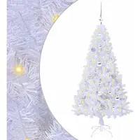 Syfax Künstlicher Weihnachtsbaum Weiß 150 cm PVC und Stahl