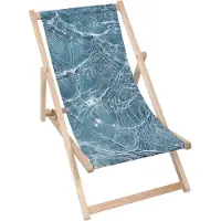 Dreamroots Liegestuhl klappbar Holz, Buchenholz bis zu 130 kg, Sonnenliege klappbar mit 3-stufiger Neigungsregulierung der Rückenlehne, Crystal Water