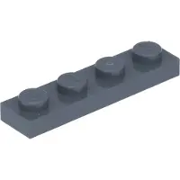 LEGO 1x4 Platte 3710 - 250 Stück Dunkelgrau