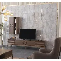 AEA Wohnwand Anbauwand Schrankwand Fernsehschrank TV Sideboard Wandschrank