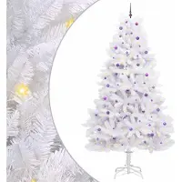Syfax Künstlicher klappbarer Weihnachtsbaum Weiß 300 cm PVC und Stahl