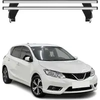 Menabo Dachträger Grundtäger für Nissan Pulsar 2014-2018 50kg Alu Silber 2 tlg