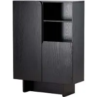 Furnlux Classic FURNLUX Anrichte Tyreo Schwarz 80cm / Hauptfarbe: Schwarz / Abmessungen: 80 x 30 x 110 cm