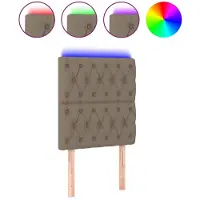 Syfax LED Kopfteil Taupe 80x7x118/128 cm Stoff
