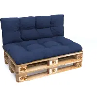 Pokar Palettenkissen mit schöner Steppung Auflage Palettensofa, Größe:Set Sitzkissen 120x80 + Rückenkissen 120x40, Farbe:Dunkelblau
