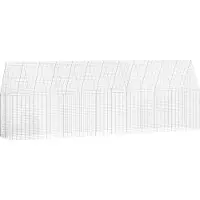 Syfax Hühnerkäfig 2 pcs Silber 600 x 100 x 210 cm Verzinkter Stahl